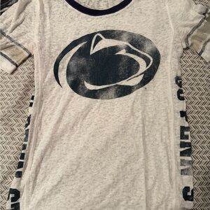 PINK Victoria's Secret White and Navy Graphic Tee